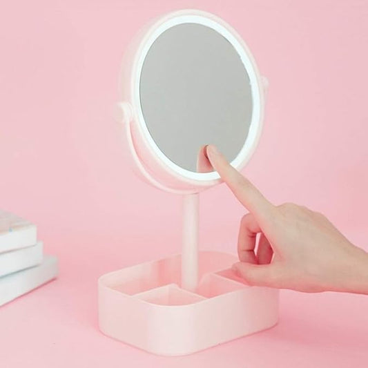Portable Rechargeable Makeup Mirror with LED Lights | Perfect for Travel & Daily Use