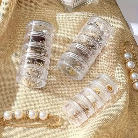 Mini Jewelry Organizer 5 layer | Transparent Travel Case for Rings, Earrings & Accessories