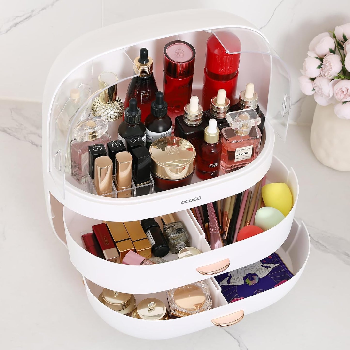 Large Capacity Dustproof Cosmetic Organizer| Drawer Storage for Makeup & Skincare