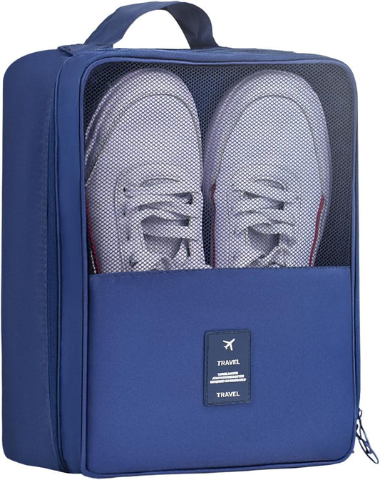 3-Layer Travel Shoe Organizer Bag | Waterproof Luggage Shoe Storage (Fits Up to 3 Pairs)