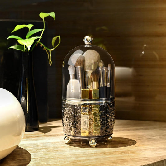 Premium 360° Makeup Brush Organizer|Dustproof Storage Box