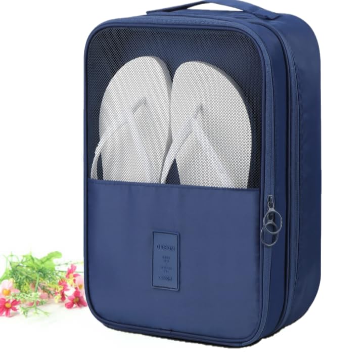3-Layer Travel Shoe Organizer Bag | Waterproof Luggage Shoe Storage (Fits Up to 3 Pairs)