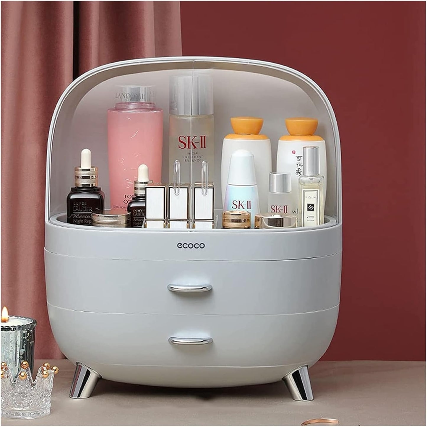Large Capacity Dustproof Cosmetic Organizer| Drawer Storage for Makeup & Skincare