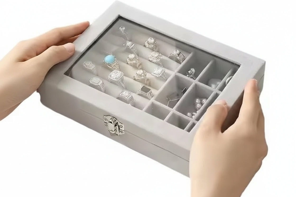 Jewellry Organizer Box| Multi-Compartment Ring & Accessories Storage Case