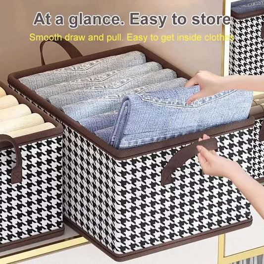 Foldable washable wadrobe Storage Box Folding Basket With Frame Clothing Organizer Drawer Cabinet Bin Containers For Wardrobe Bedroom Closet Home