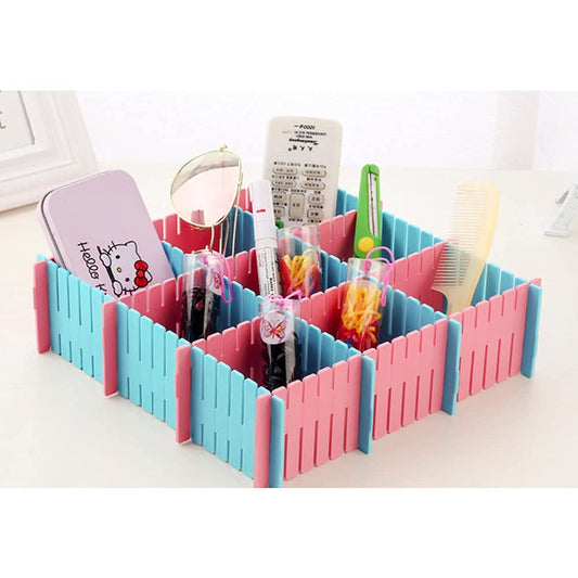 4pcs - Drawer organizing board storage box home decor wardrobe short box clothes dividers plastic box for storage adjustable Drawer Organizer Board Storage Boxes- LARGE
