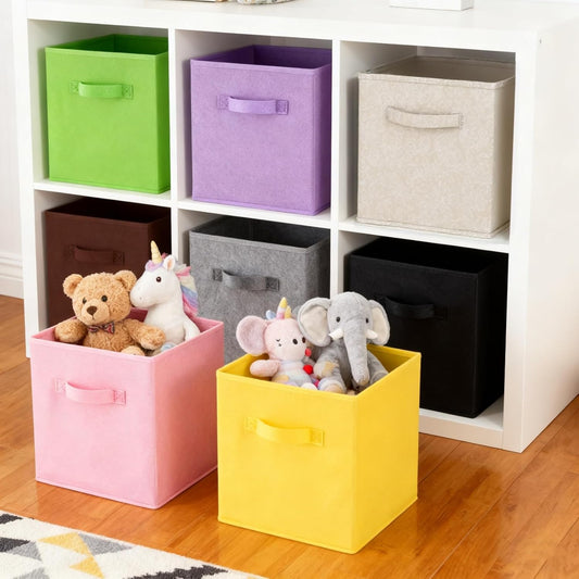 Foldable Storage Cube Organizer Basket Bin Storage Boxes Storage Container with Handles for Travel Moving Toy Storage Box