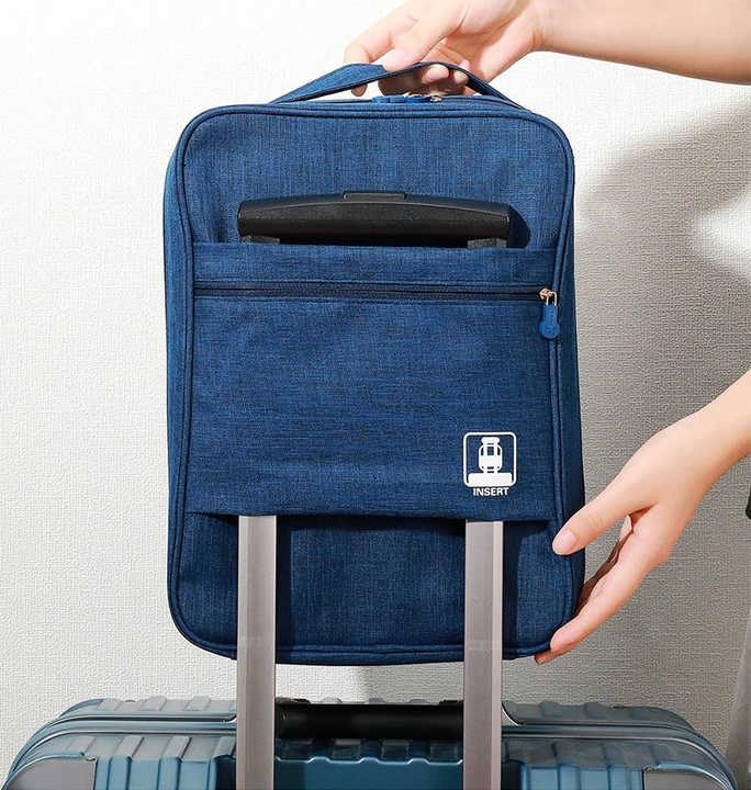 3-Layer Travel Shoe Organizer Bag | Waterproof Luggage Shoe Storage (Fits Up to 3 Pairs)