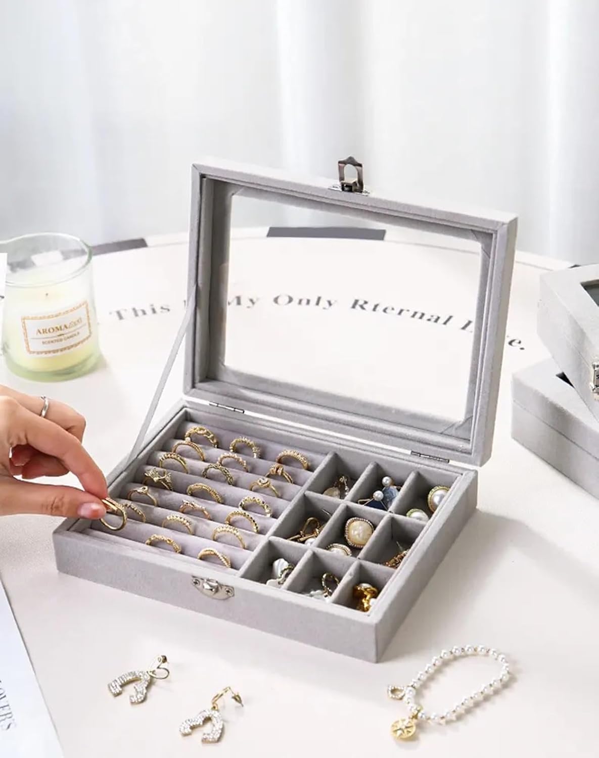 Jewellry Organizer Box| Multi-Compartment Ring & Accessories Storage Case