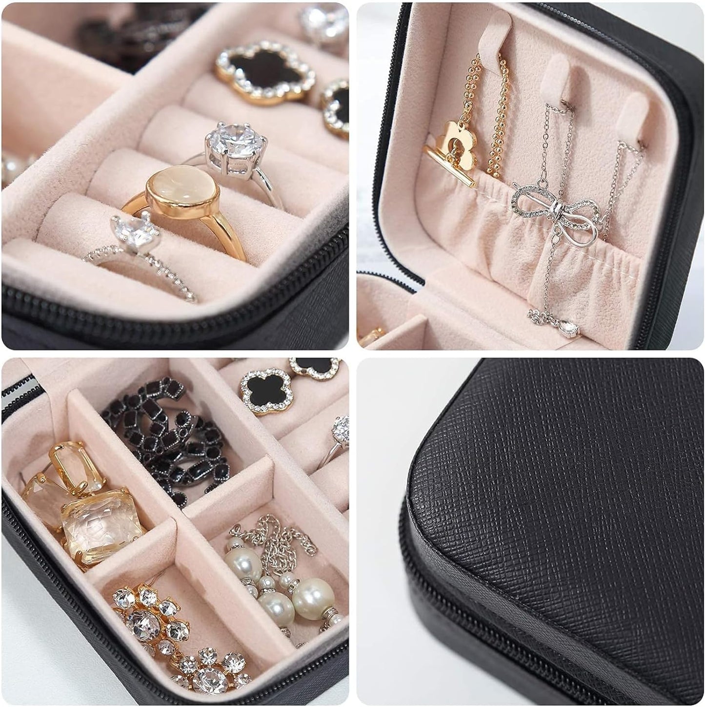 Mini Travel Jewelry Organizer Case | Portable PU Leather Storage Box for Rings, Necklaces & Earrings