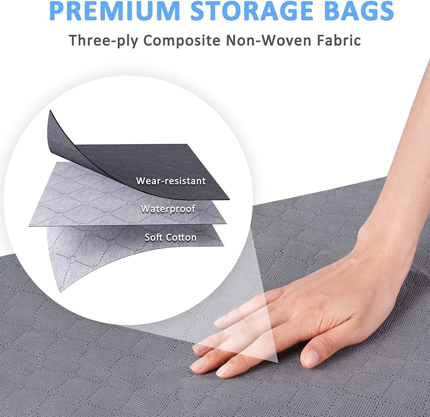 Large Storage Bags, Storage Bag Clothes Storage Box Bins Foldable Closet Organizers Storage Containers with Durable Handles Thick Fabric for Blanket Comforter Clothing Bedding