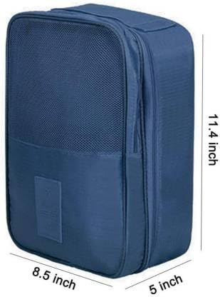 3-Layer Travel Shoe Organizer Bag | Waterproof Luggage Shoe Storage (Fits Up to 3 Pairs)