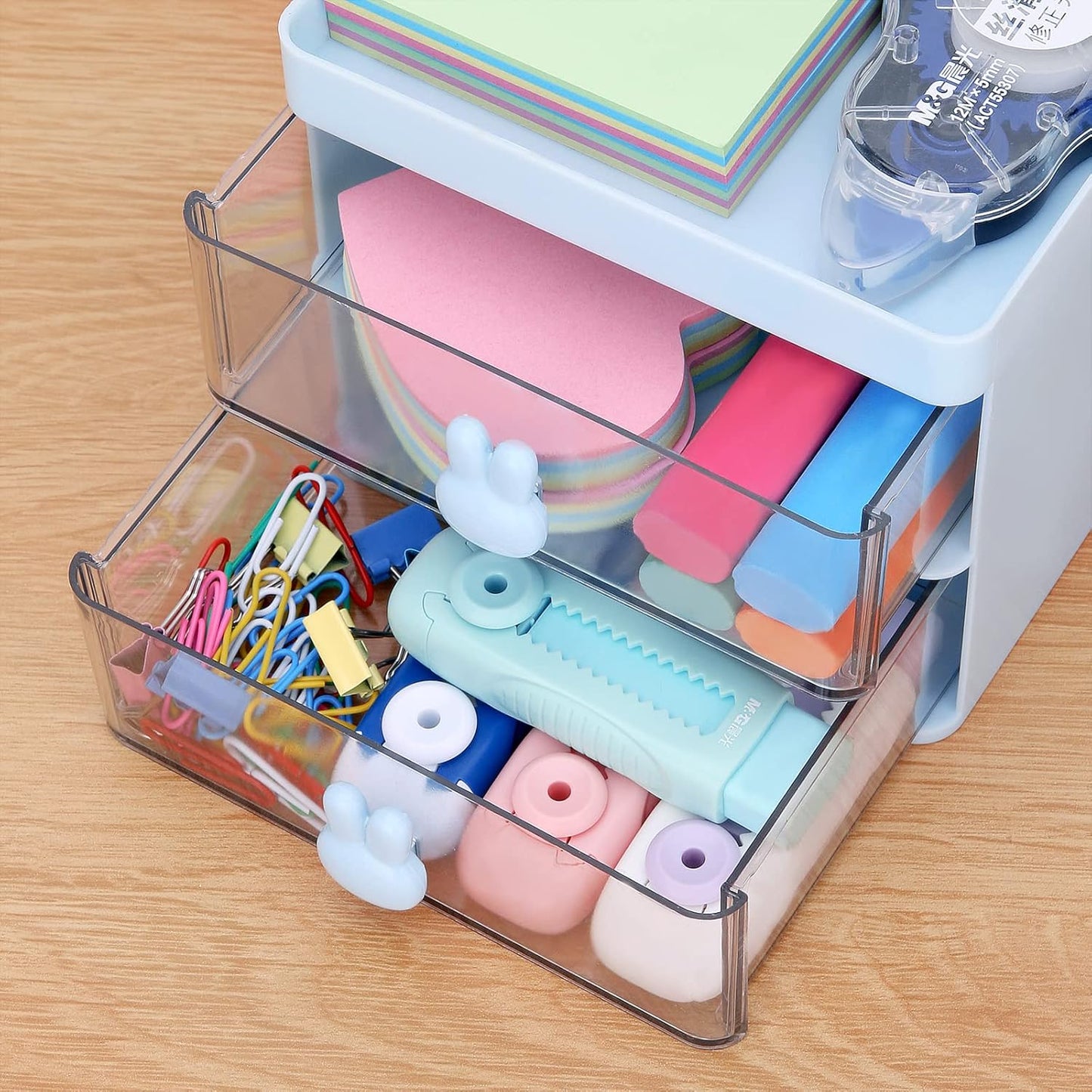 Multi-Functional Desk Organizer with Drawers | Pen Holder & Office Storage Box (2 Drawer + 3 Compartments)