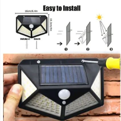 Solar Motion Sensor Outdoor Light – 100 LED Wide-Angle Waterproof Security Lamp