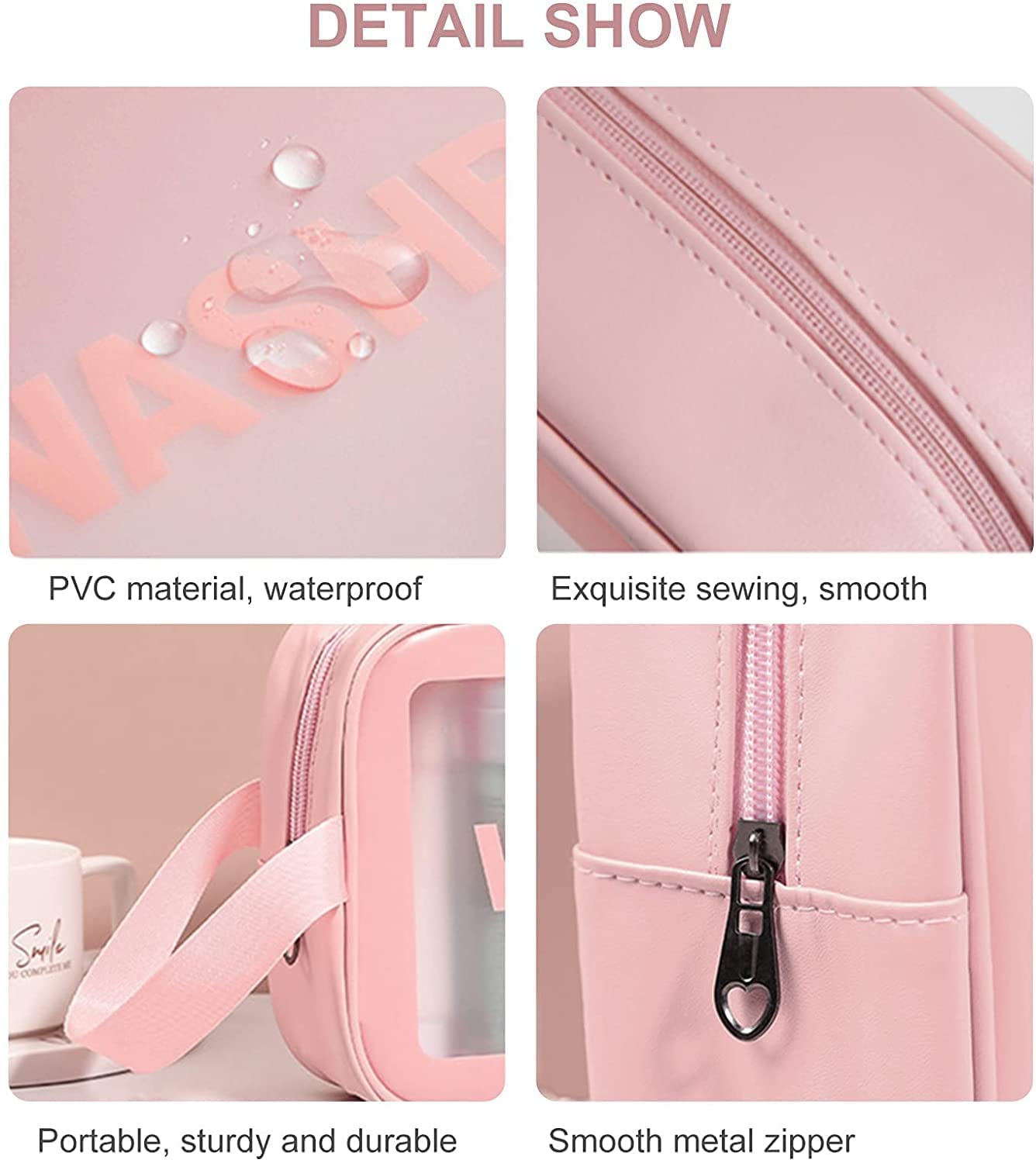 3-Piece Premium Transparent Travel Wash Bag Set | Waterproof Cosmetic & Toiletry Organizer
