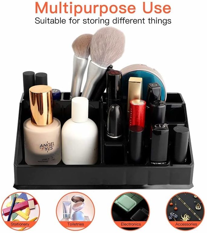 Premium Makeup Organizer - Stylish Storage Solution For Lipsticks, Cosmetic Brushes, Eyeliners, And Nail Polishes