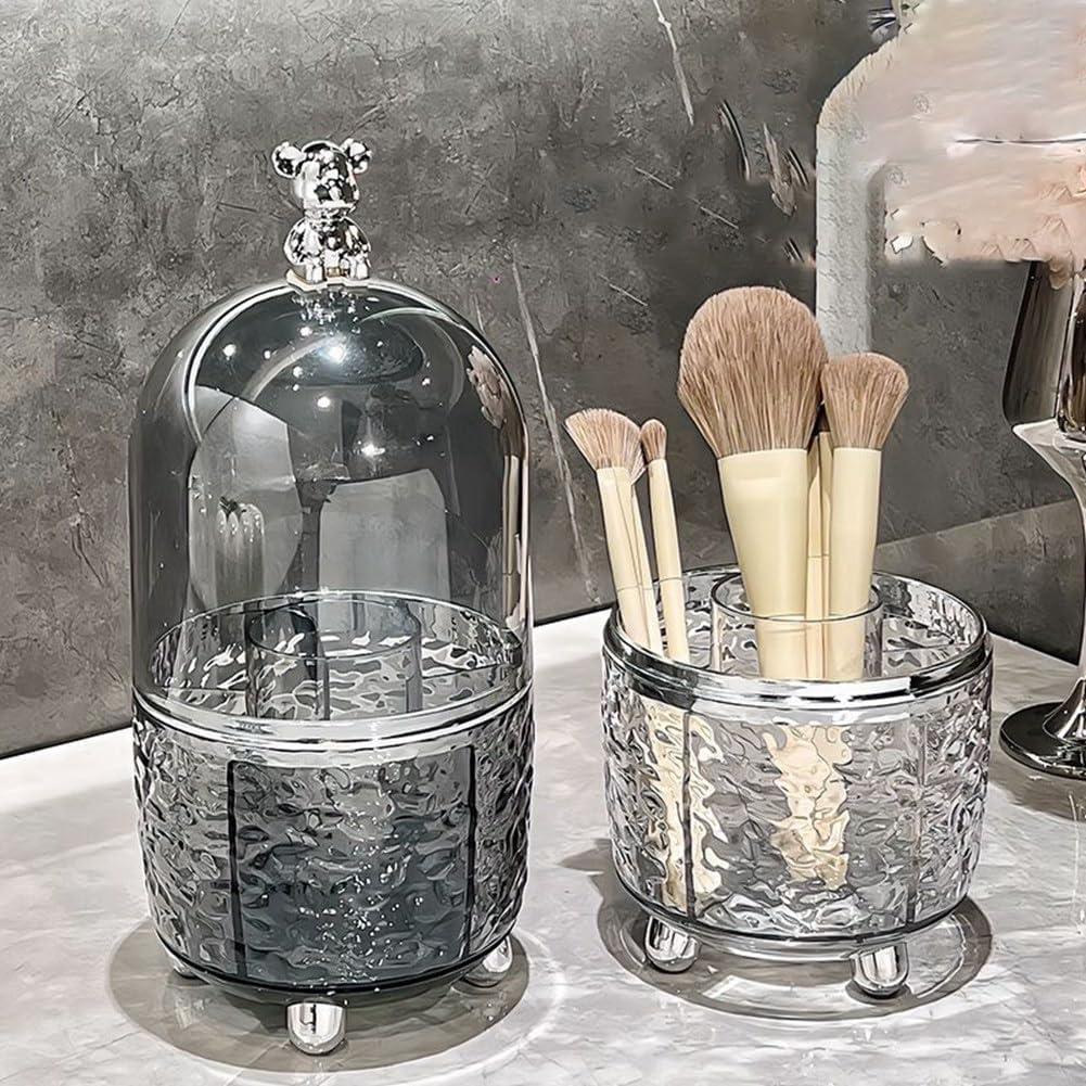 Premium 360° Makeup Brush Organizer|Dustproof Storage Box