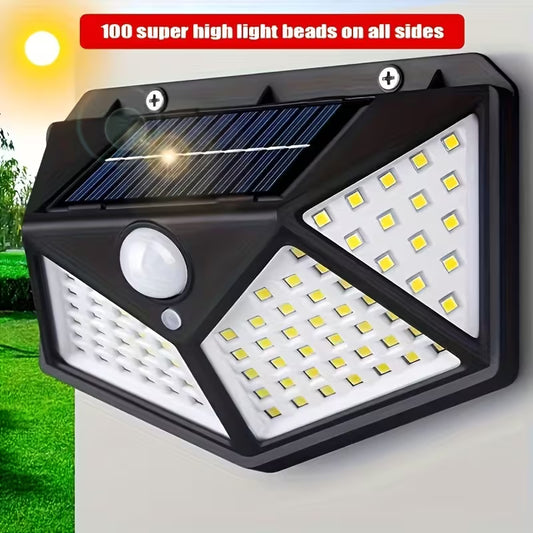 Solar Motion Sensor Outdoor Light – 100 LED Wide-Angle Waterproof Security Lamp