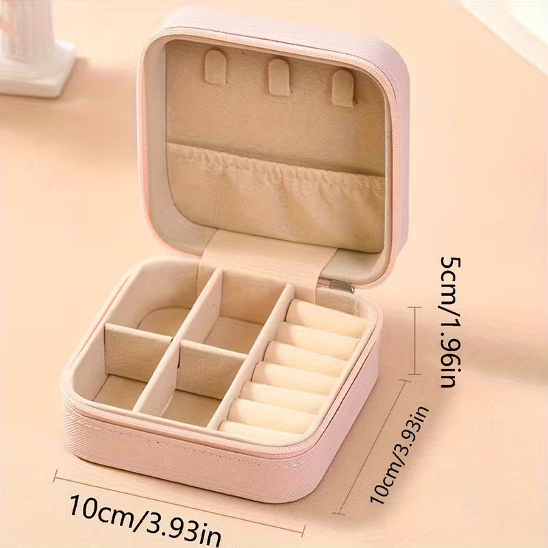 Mini Travel Jewelry Organizer Case | Portable PU Leather Storage Box for Rings, Necklaces & Earrings