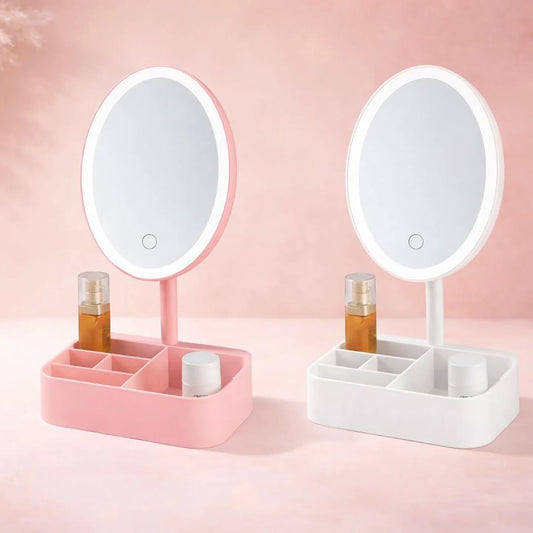 Portable Rechargeable Makeup Mirror with LED Lights | Perfect for Travel & Daily Use