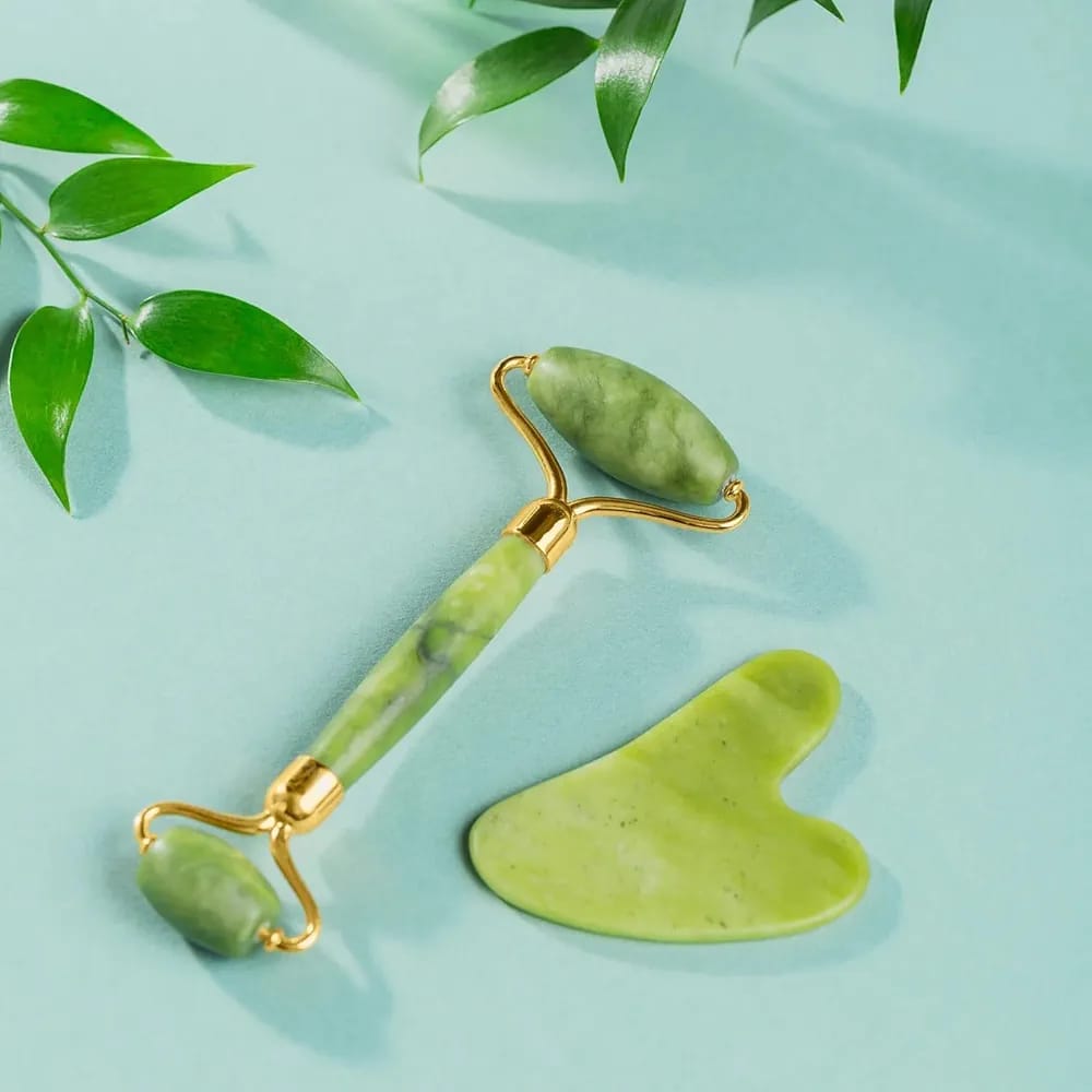 Jade Glow Facial Roller & Gua Sha Set