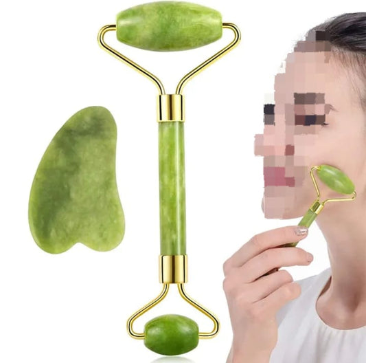 Jade Glow Facial Roller & Gua Sha Set