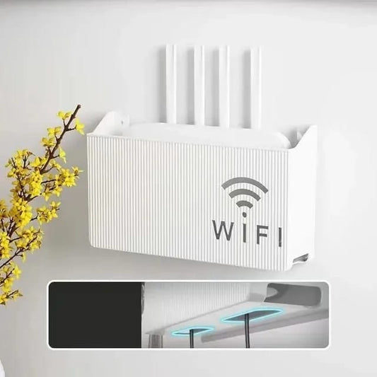 Wall-Mounted Wi-Fi Router Storage Box & Wire Organizer |Simple Store