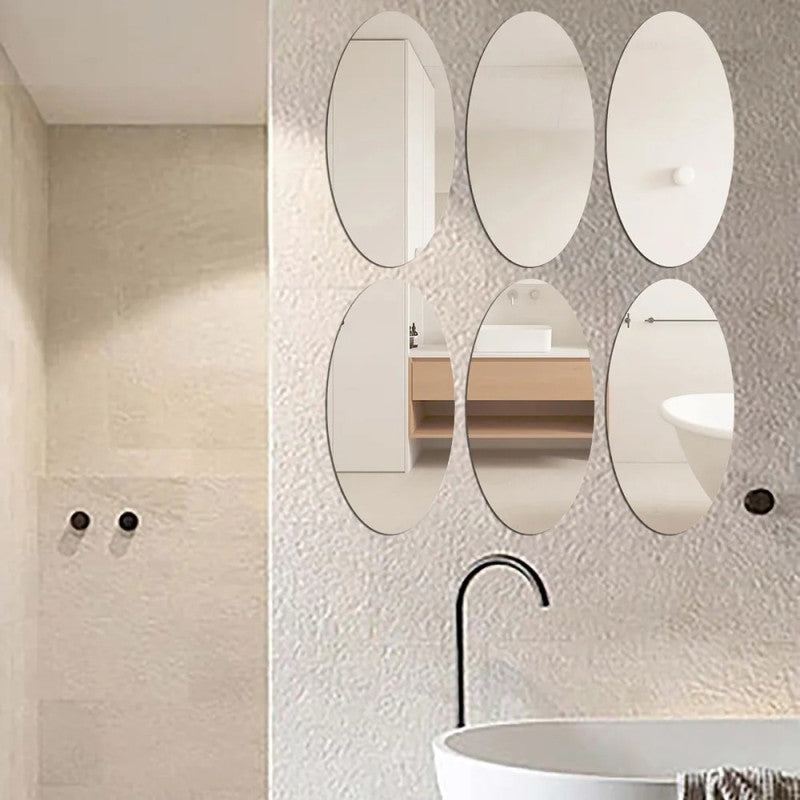 Flexible Oval Mirror Wall Sticker | Damage-Free Removable Wall Mirror