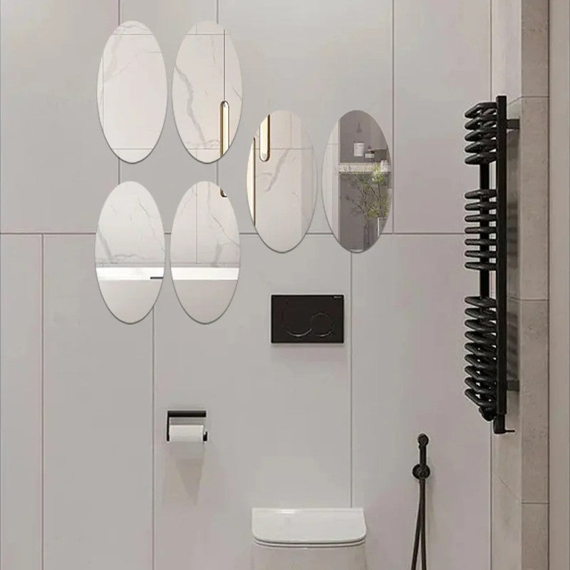 Flexible Oval Mirror Wall Sticker | Damage-Free Removable Wall Mirror