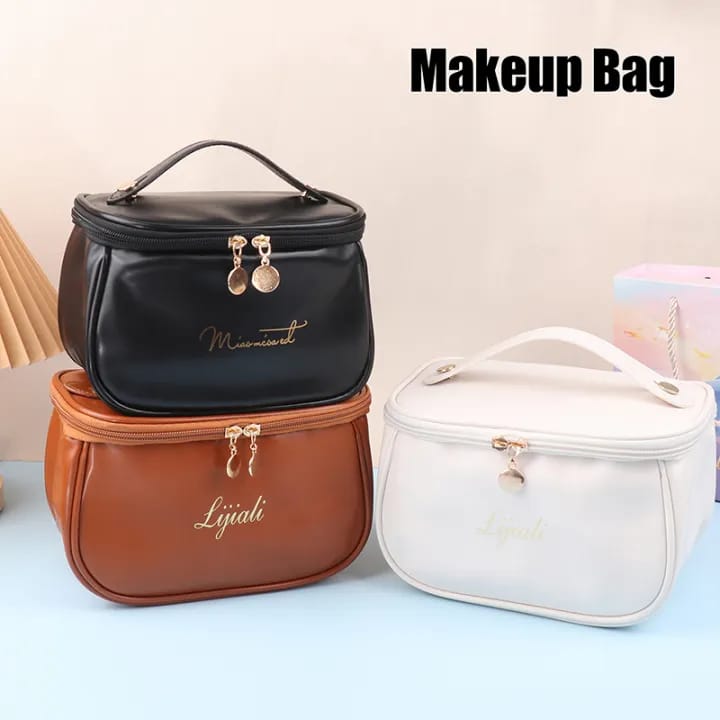High-Capacity Travel Makeup Bag with Dedicated Brush Slots| Simple Store